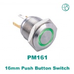 16mm stainless steel push button witch with led