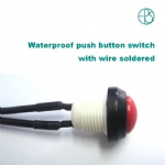 Push button switch with wire soldered