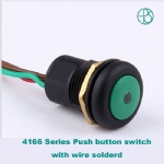 Latching function push button switch with wire